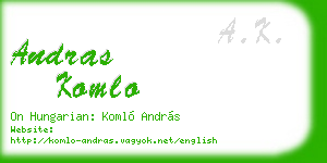 andras komlo business card